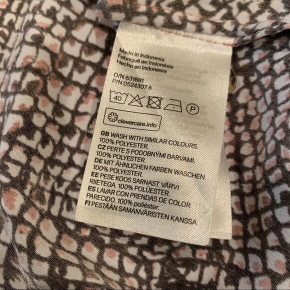 NEW H&M Shift Dress Black White Mauve Print Sz 6 - Picture 13 of 14